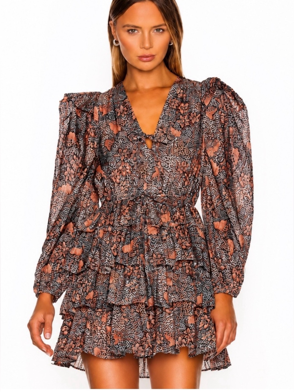 ULLA JOHNSON SZ 0 Tyra Tiered Mini Dress Orig $400 Exc Cond